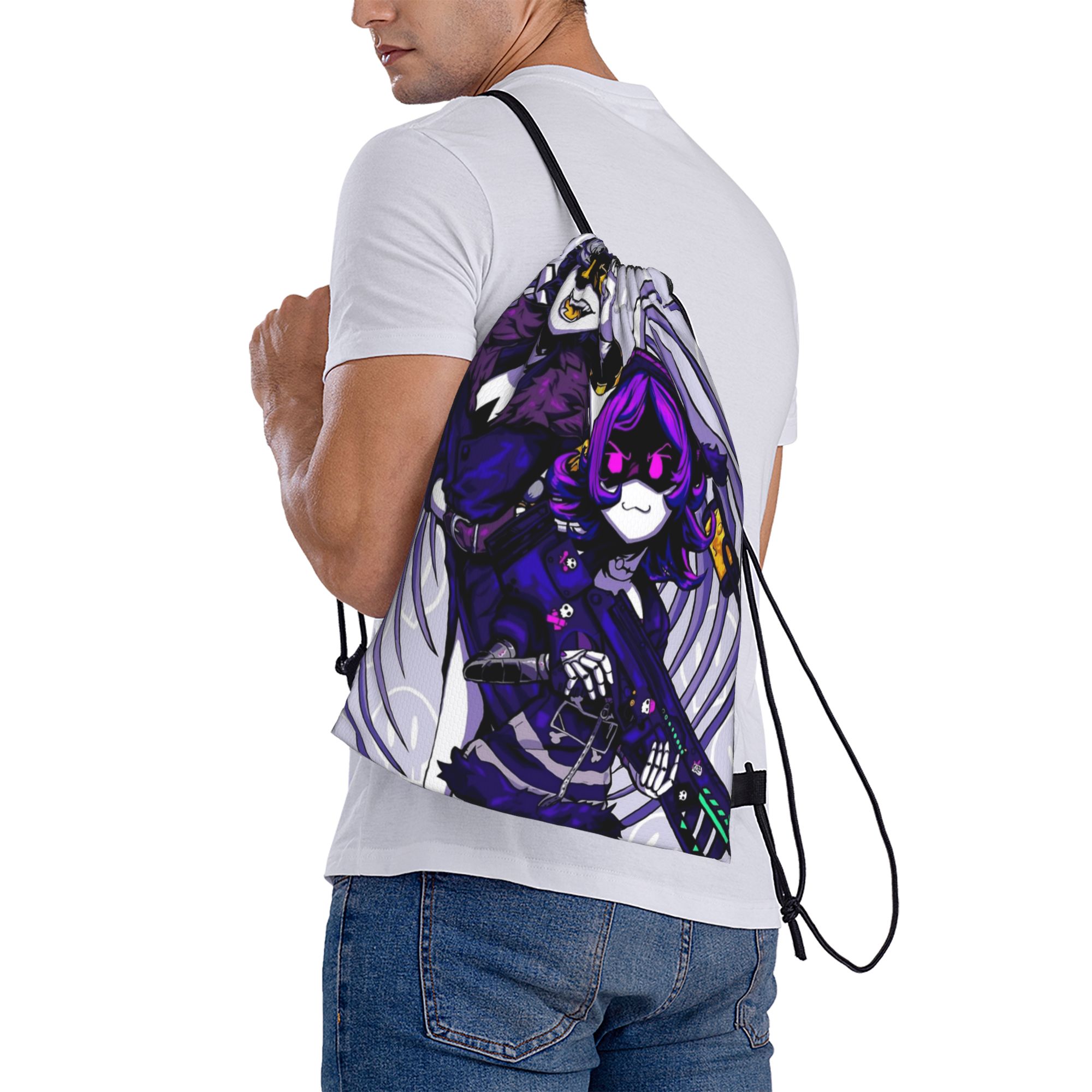 Drone Backpack - Murder Drones Anime Kordelzug-Tasche, lustiger wasserdichter