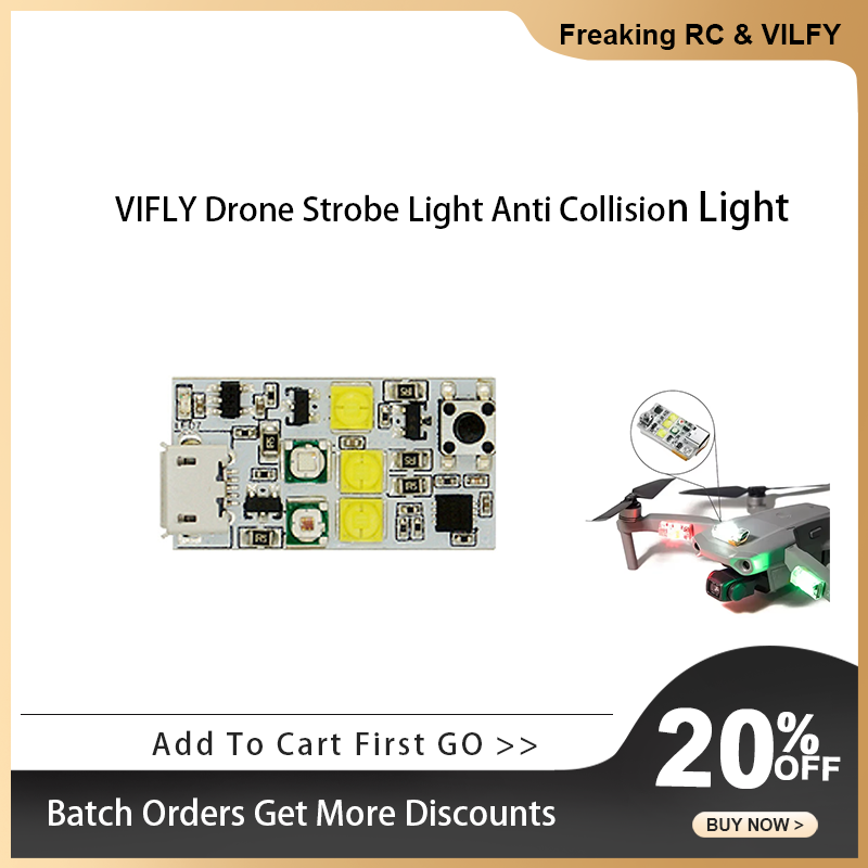 Drone Strobe Light - VIFLY Drohnen-Blitzlicht, Anti-Kollisionslicht für FAA-Drohnen, Nachtfliegen,