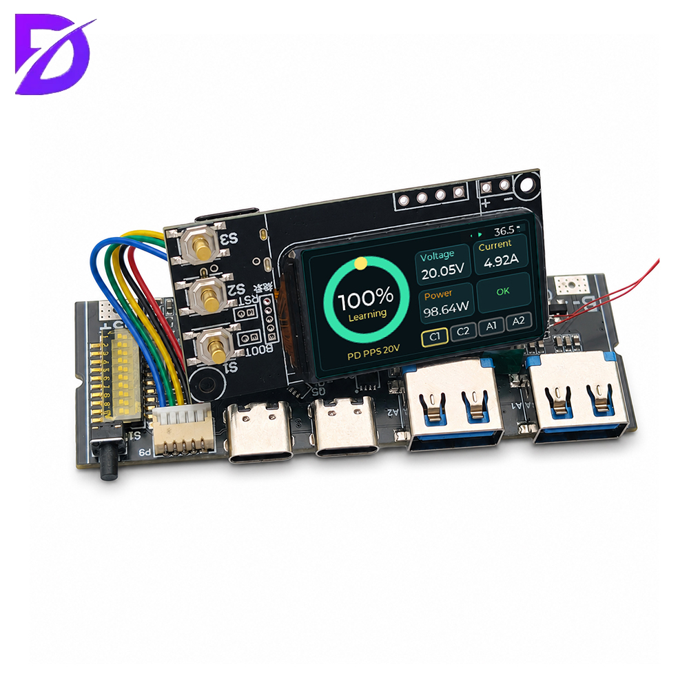 Drone Solar Charger - 100W PD DIY Powerbank-Modul mit TFT-Bildschirm,
